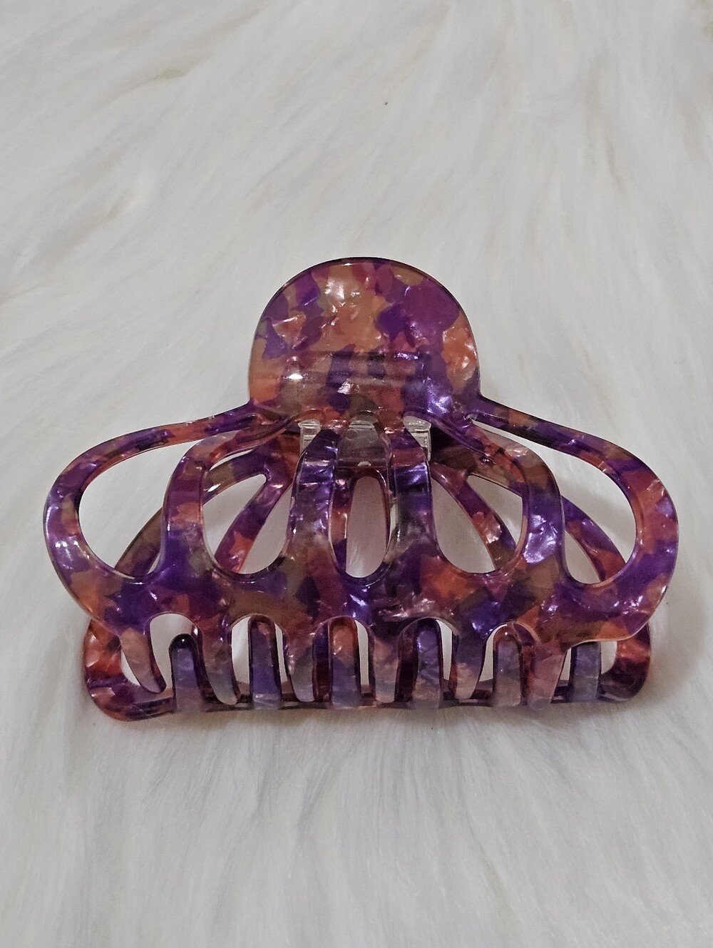 Purple Marble Hair Claw